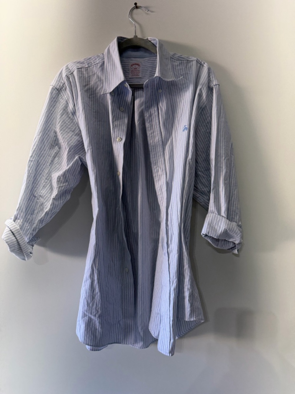 Brooks Brothers Light Blue and White Striped Dress Shirt